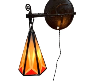 Art Deco Amsterdamse School Table Lamp by Amsterdamsche Kunstsmederij, 1920s